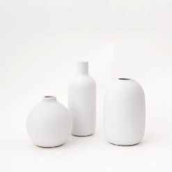 Set of 3 Bud Vases (White)